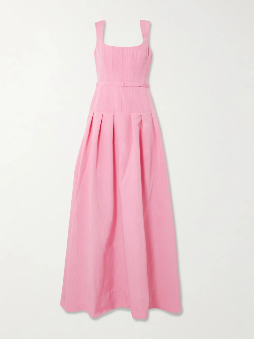 Rebecca Vallance Amaro Belted Pleated Taffeta Gown in pink