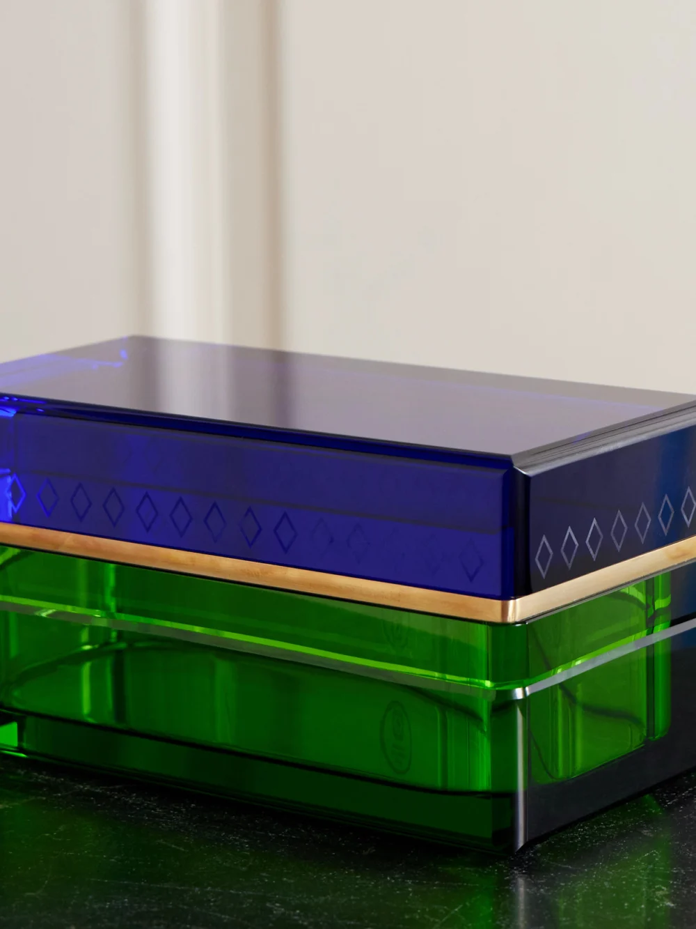 Close-up detail of the Reflections Copenhagen Crystal Trinket Box