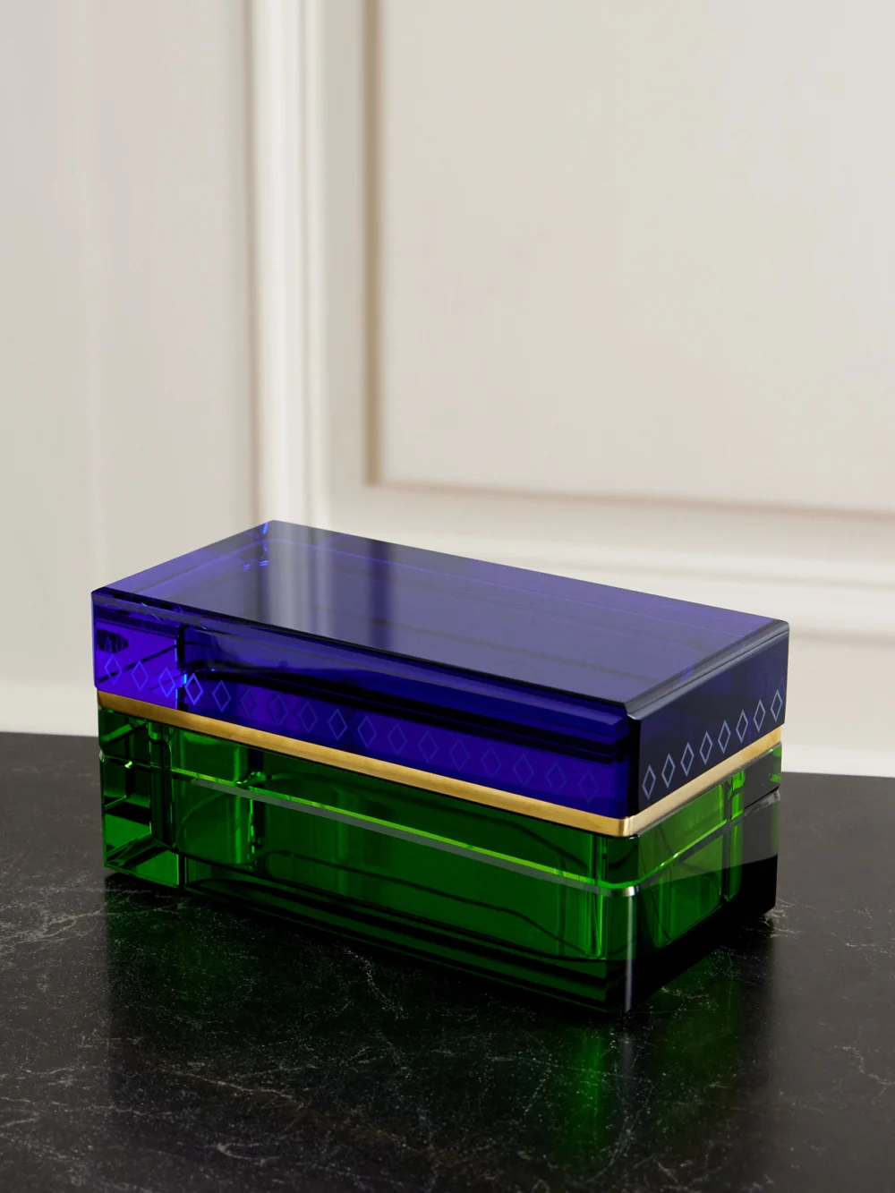 Reflections Copenhagen Crystal Trinket Box in green