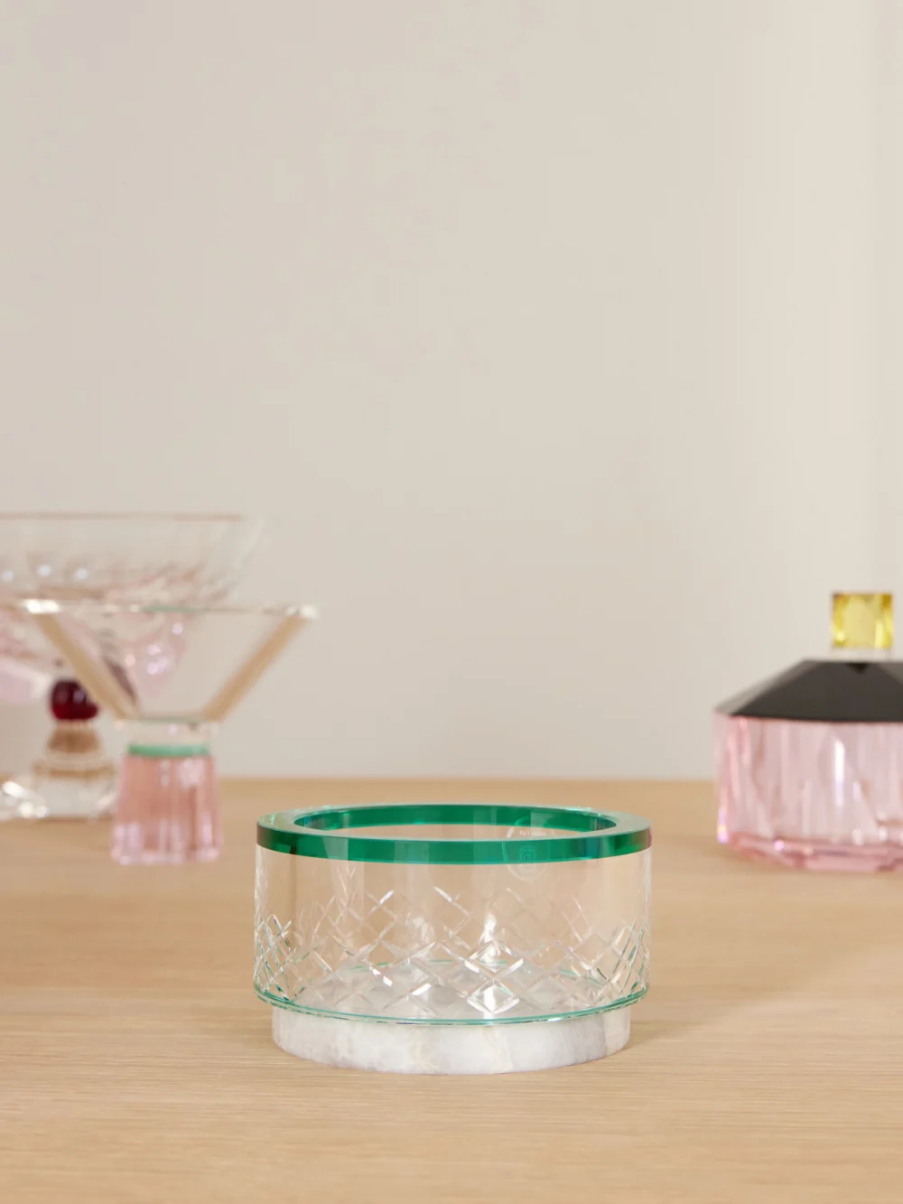 Reflections Copenhagen Gallant Crystal and Natural Onyx Nut Bowl, styled view