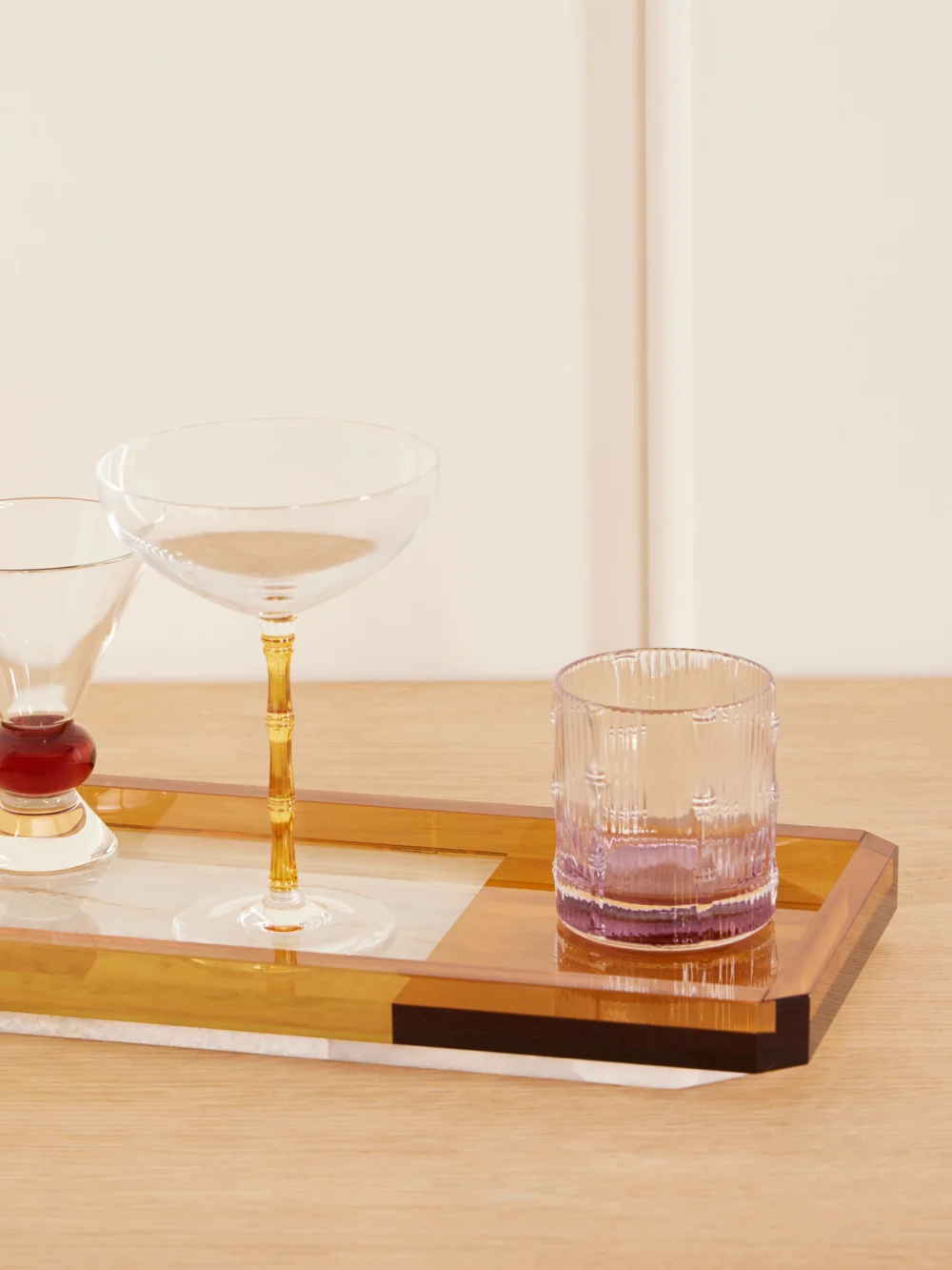 Reflections Copenhagen Shadow Crystal and Onyx Tray, styled view
