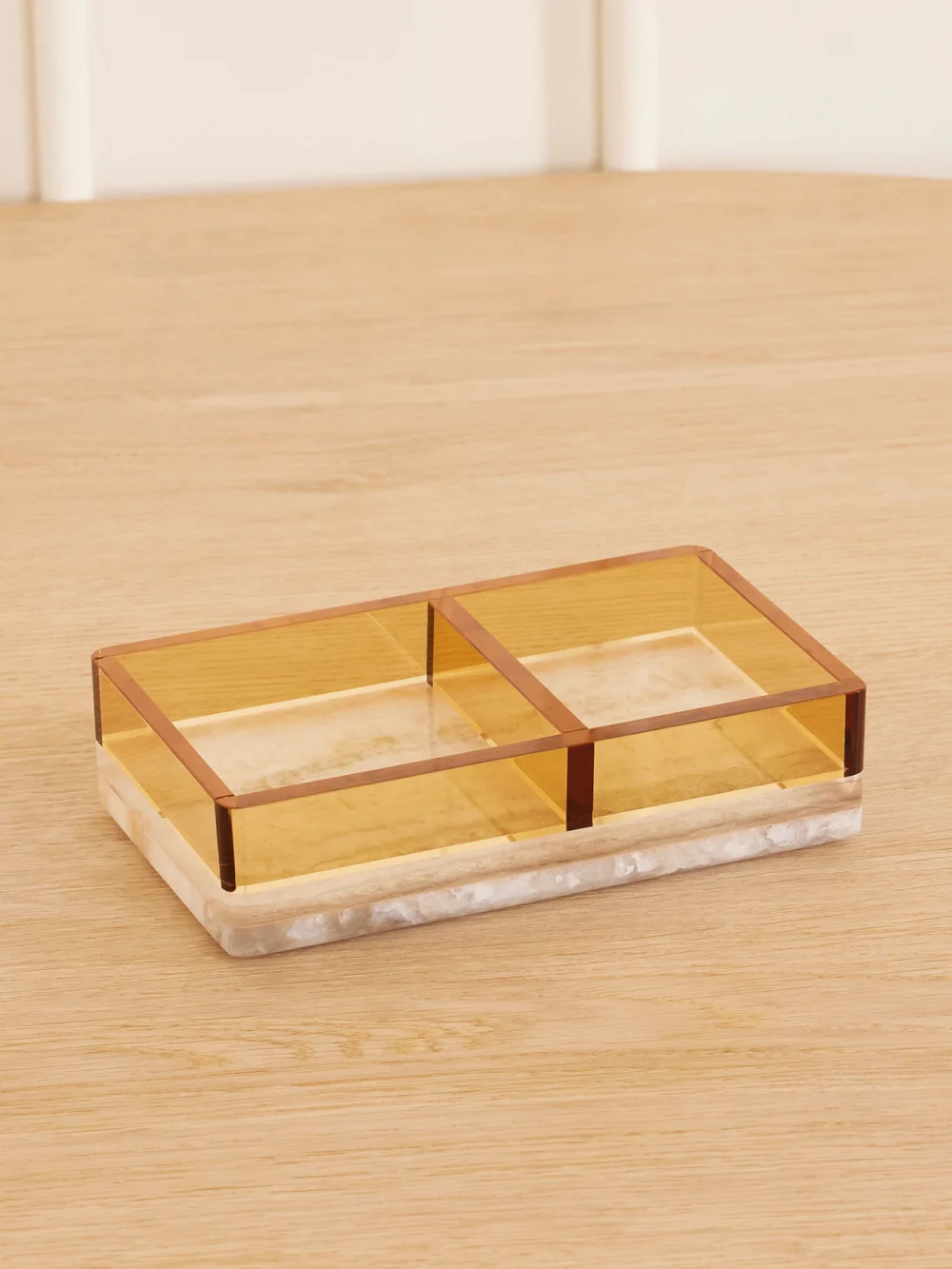 Reflections Copenhagen Treasures Crystal and Natural Onyx Tray in yellow