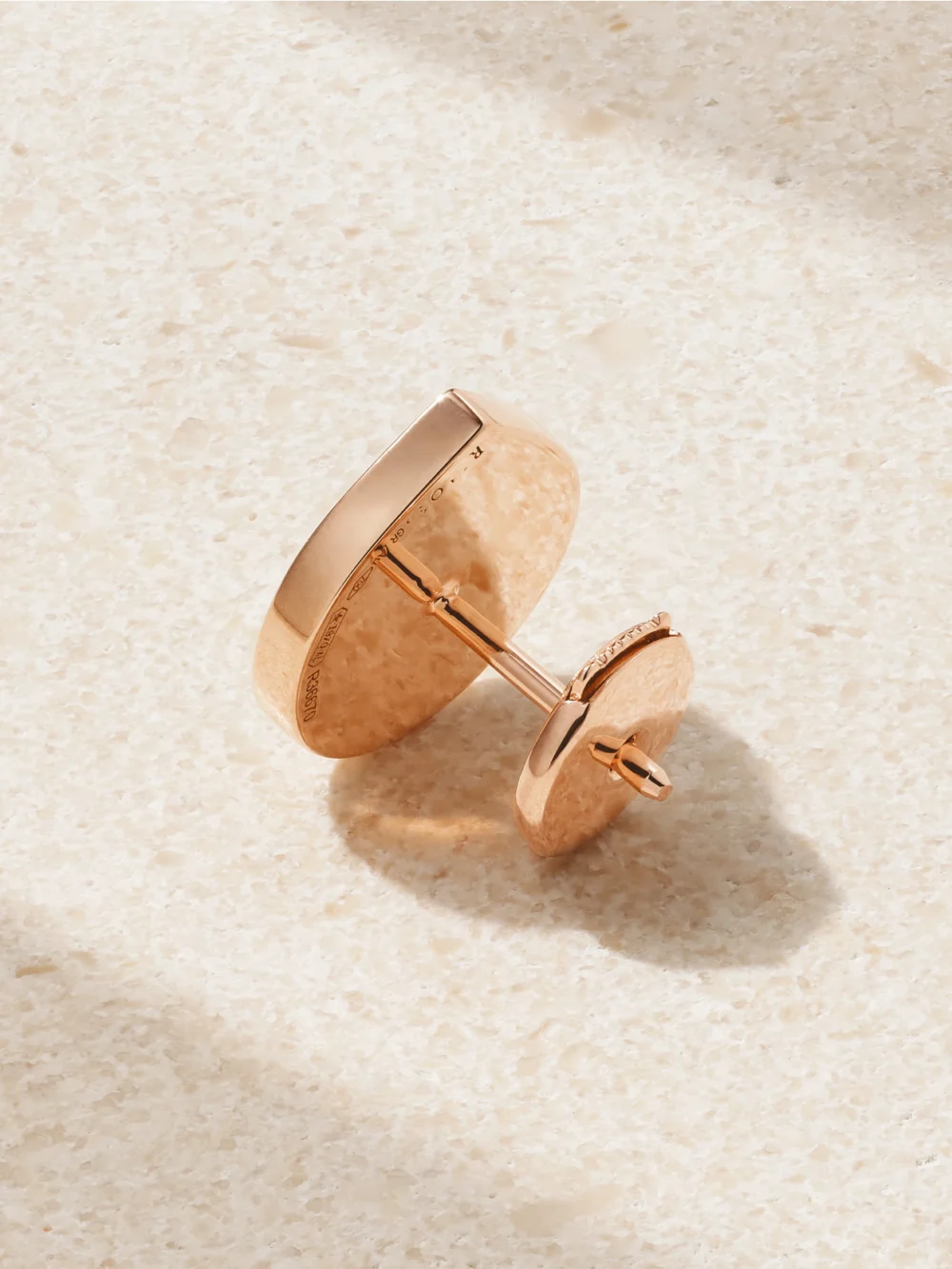 Back view of the Repossi Antifer 18-karat Rose Gold, Malachite and Diamond Single Earring