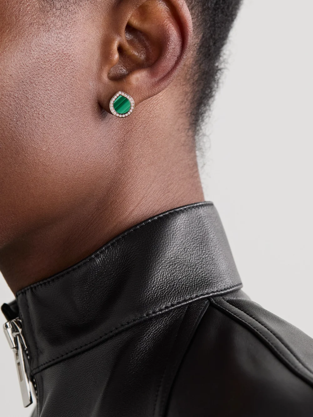 Repossi Antifer 18-karat Rose Gold, Malachite and Diamond Single Earring, styled view