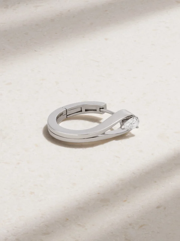 Repossi Serti Inversé 18-karat White Gold Diamond Single Earring
