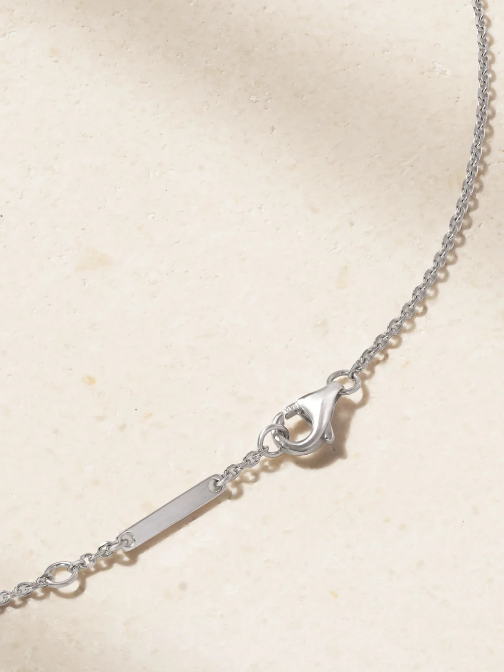 Back view of the Repossi Serti Sur Vide 18-karat White Gold Diamond Necklace