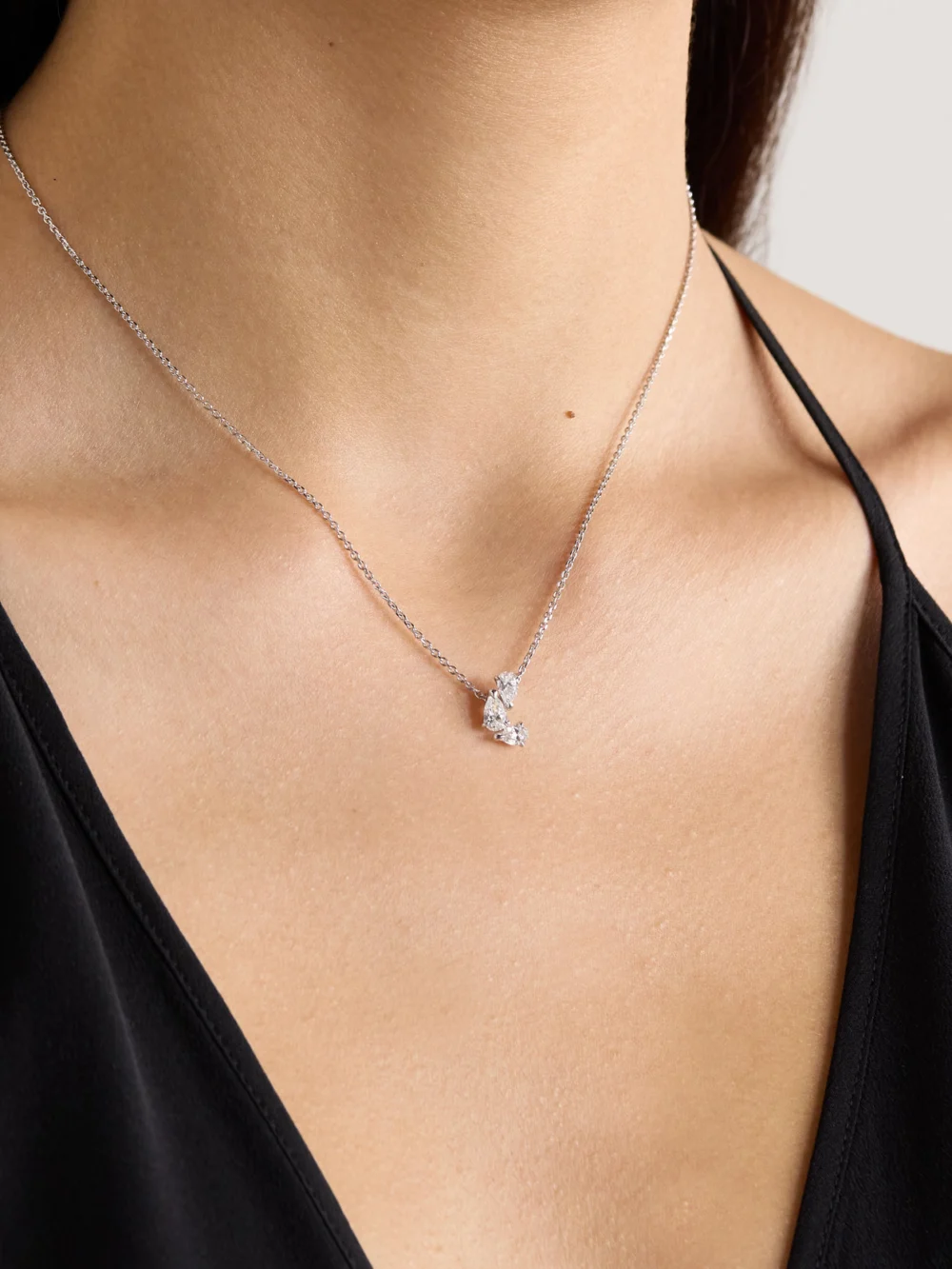 Repossi Serti Sur Vide 18-karat White Gold Diamond Necklace, styled view