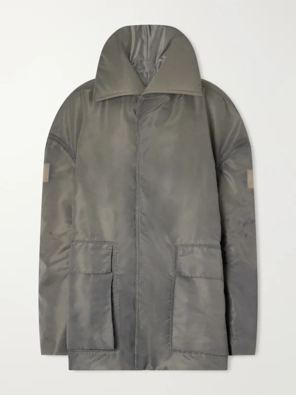 Rick Owens Dracucollar Oversized Distressed Padded Shell Parka