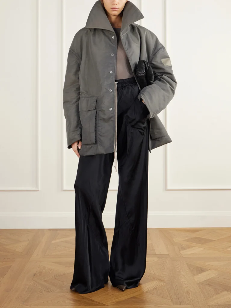 Rick Owens Dracucollar Oversized Distressed Padded Shell Parka