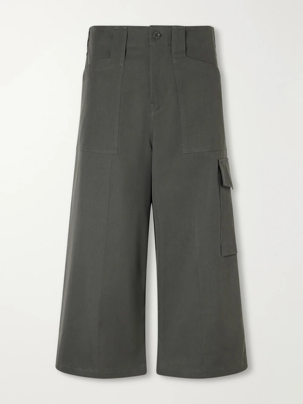 Rier Garment-dyed Cotton-twill Shorts in army green