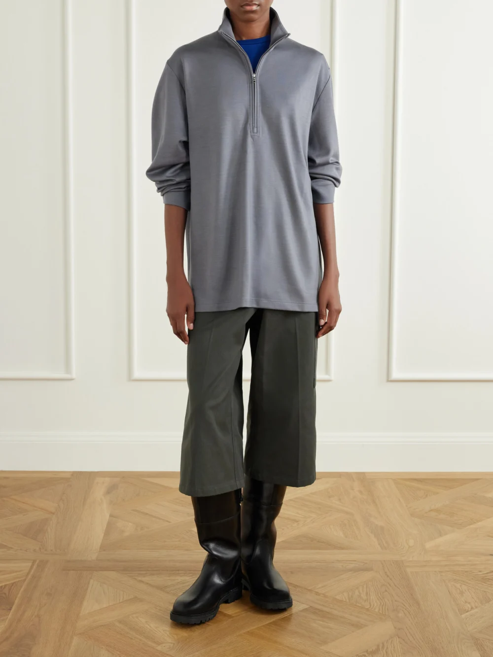 Rier Garment-dyed Cotton-twill Shorts, worn by a model