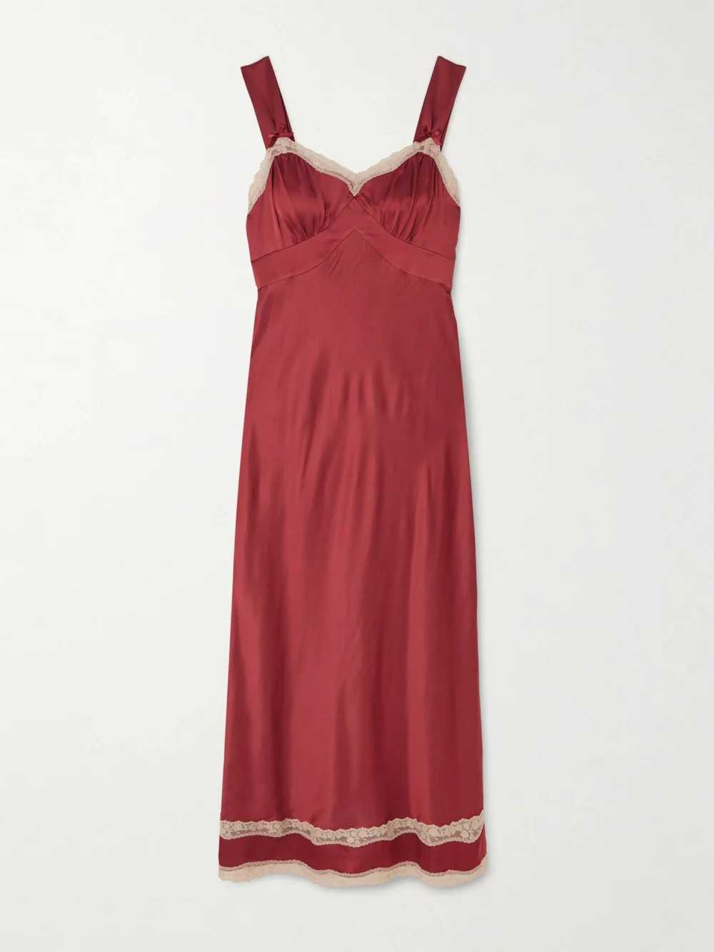 Rixo Lucie Lace-trimmed Crepe De Chine Midi Dress in pink