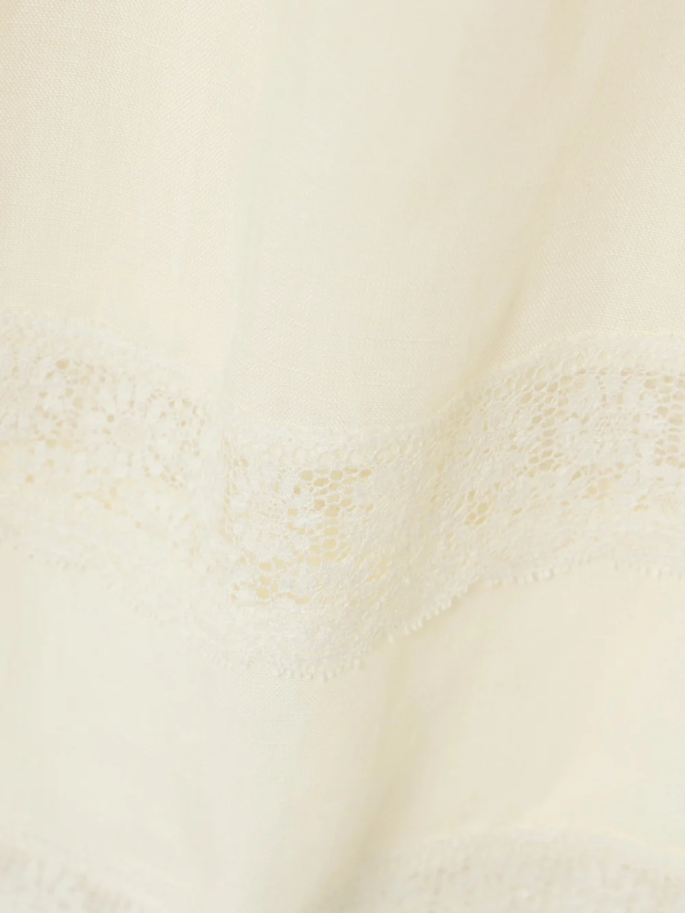 Close-up detail of the Rixo Ronan Lace-trimmed Crepe Mini Dress