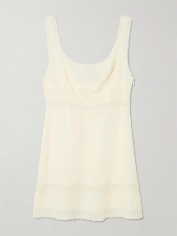 Rixo Ronan Lace-trimmed Crepe Mini Dress