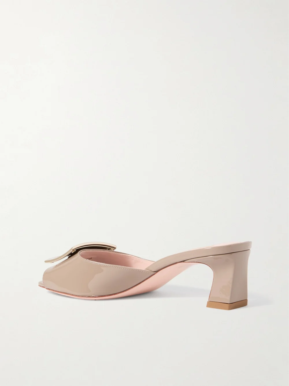 Back view of the Roger Vivier Trompette 45 Embellished Patent-leather Mules