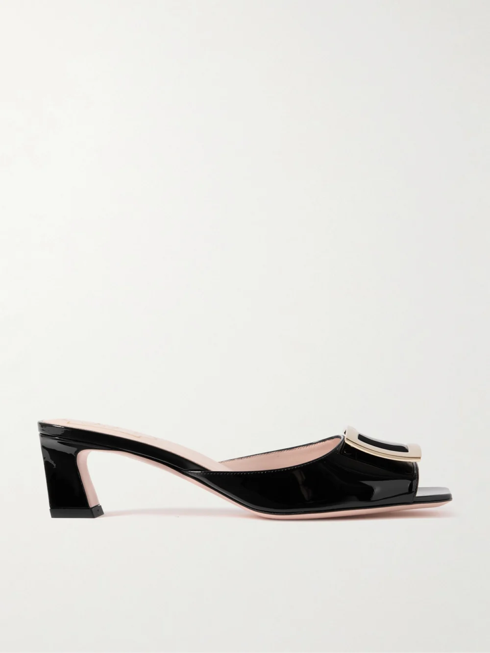 Roger Vivier Trompette 45 Embellished Patent-leather Mules in black