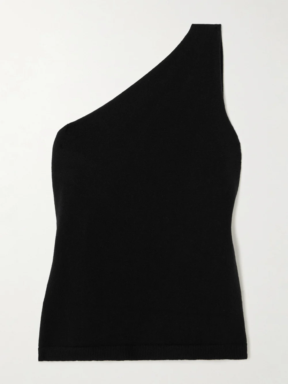 Róhe One-shoulder Draped Cutout Merino Wool-blend Top in black