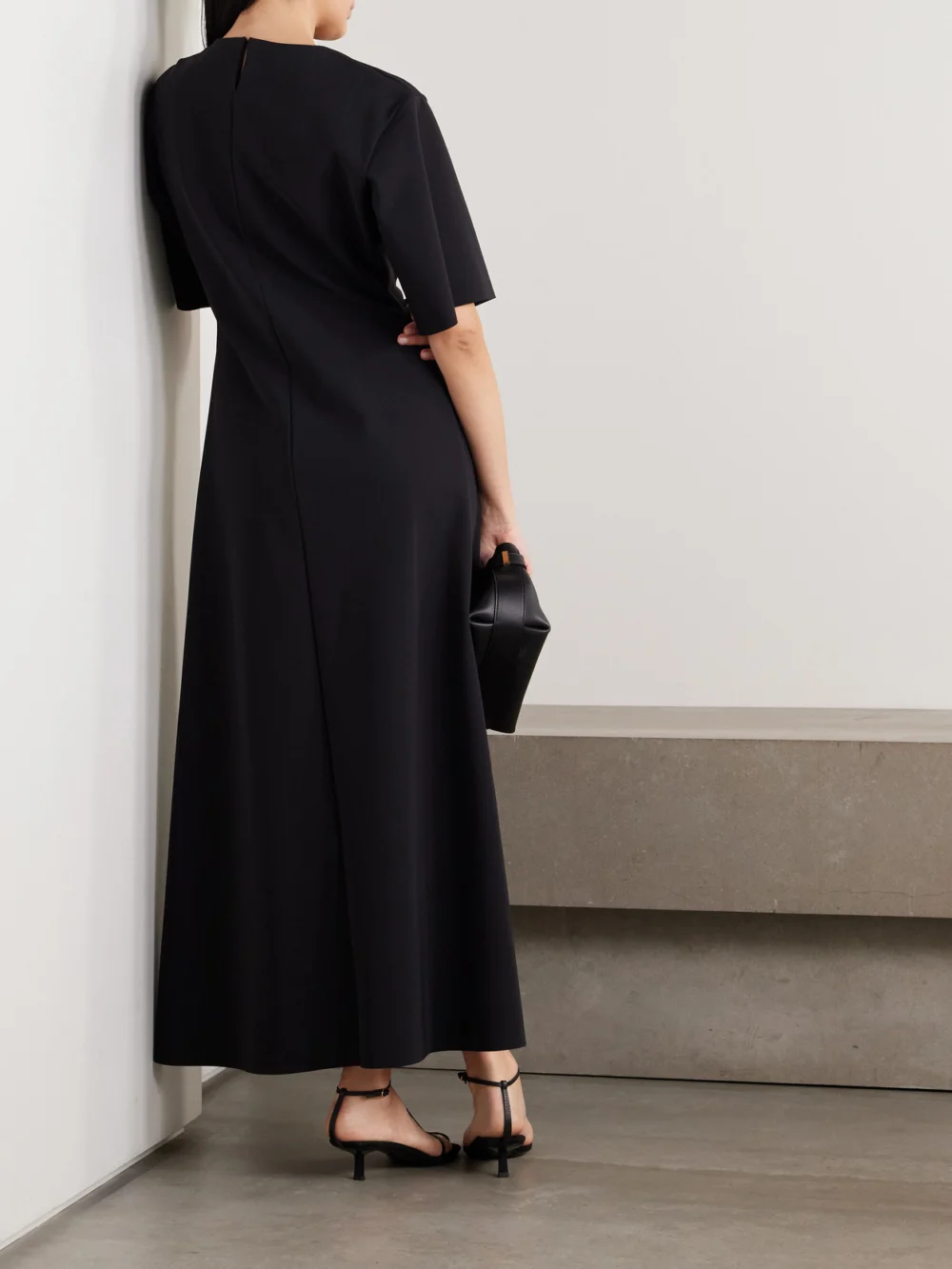 Back view of the Róhe Recycled Stretch-scuba Maxi Dress