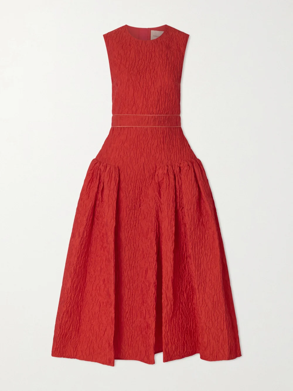 Roksanda Aya Cloqué Midi Dress in red