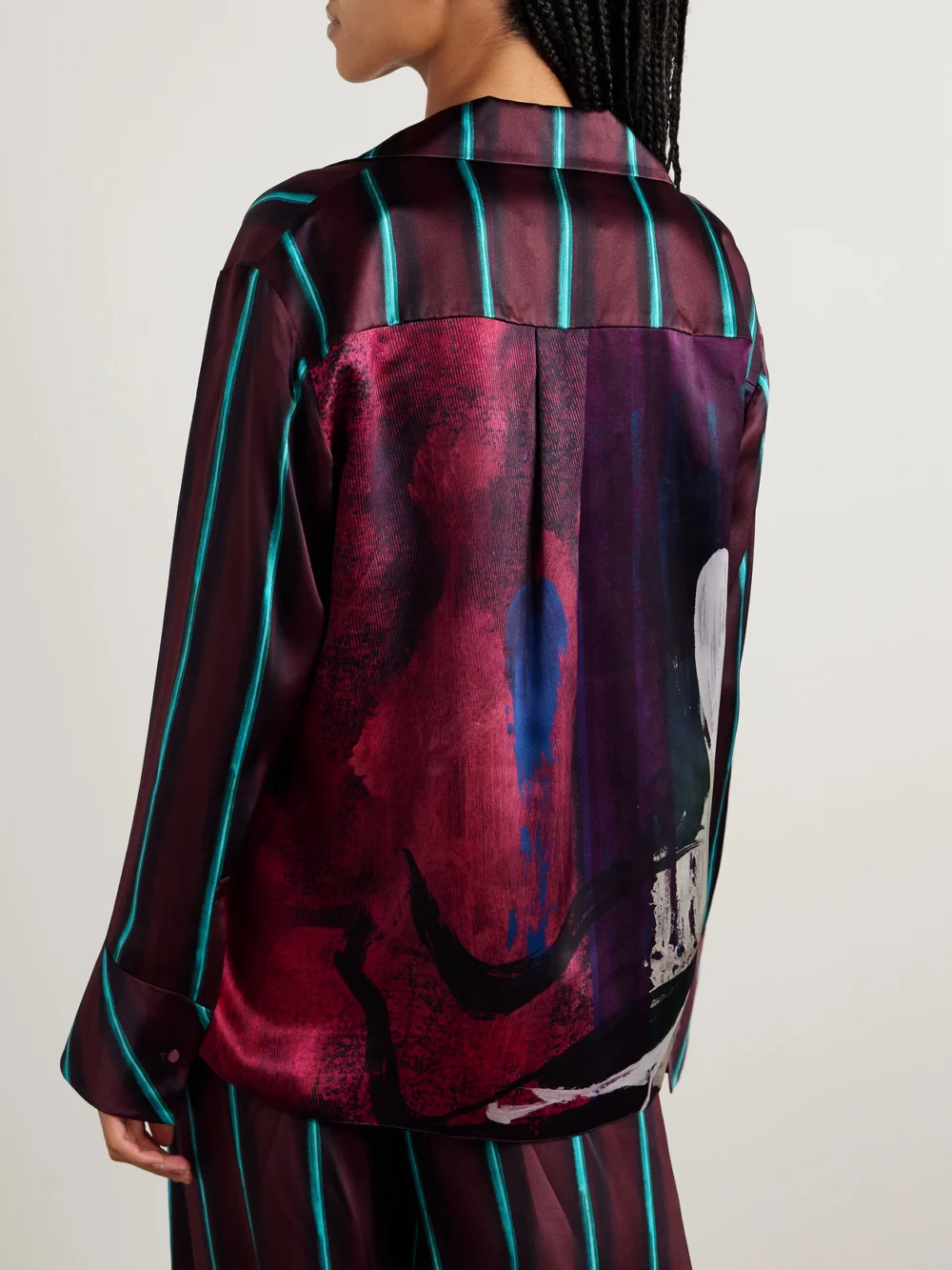 Back view of the Roksanda Delan Printed Silk-satin Shirt
