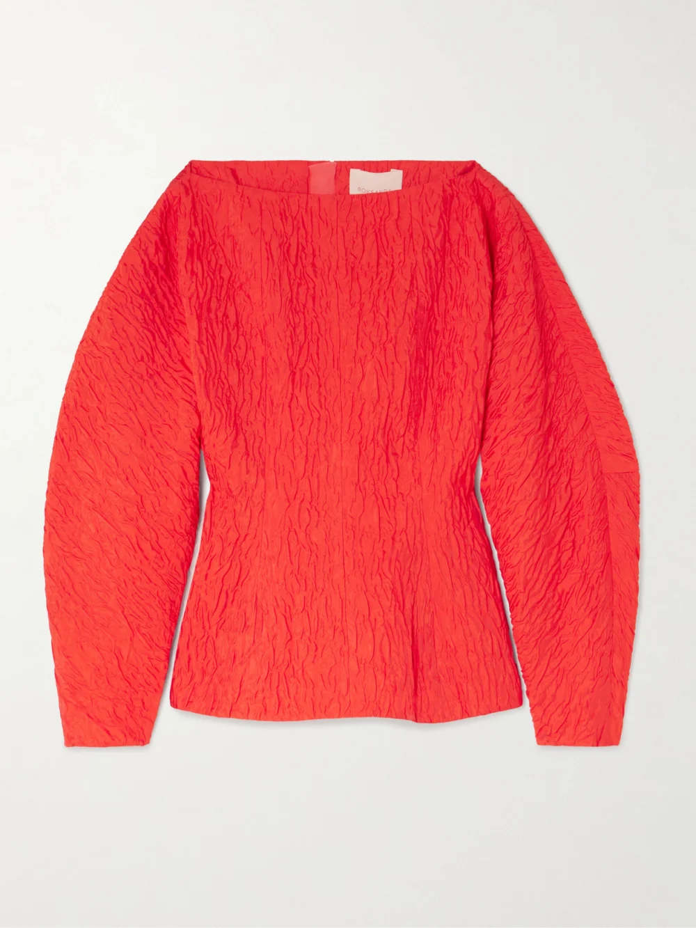 Roksanda Eni Cropped Satin-cloqué Top in red