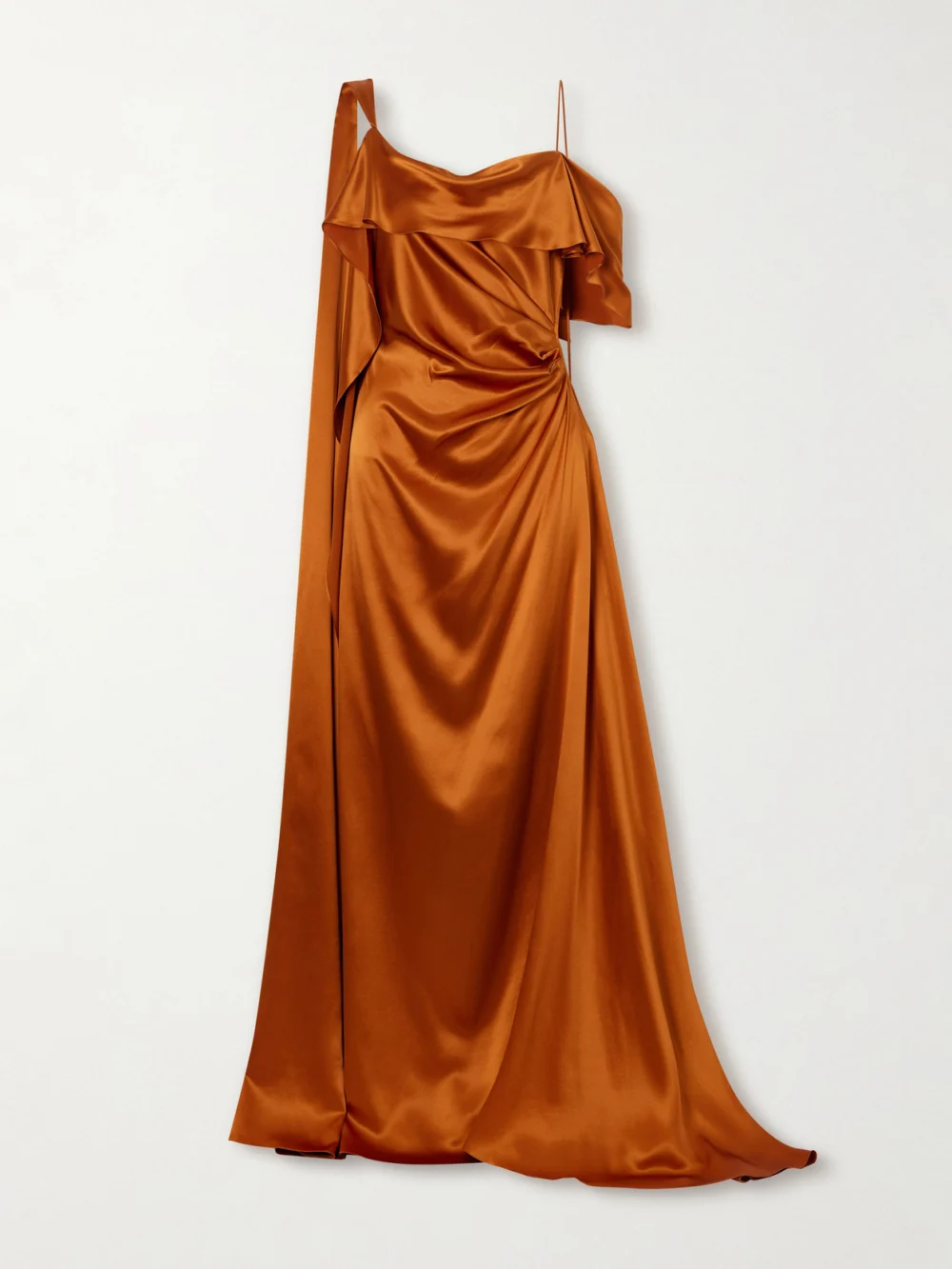 Roksanda Lysa Draped Silk-satin Gown in bronze