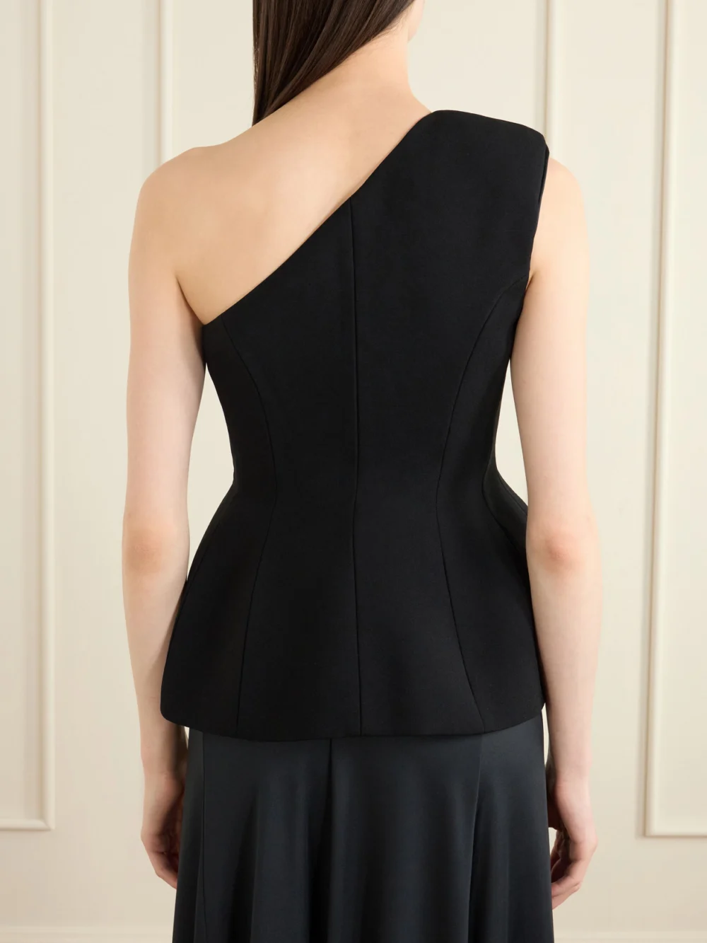 Back view of the Roksanda Vala One-shoulder Cutout Crepe Top