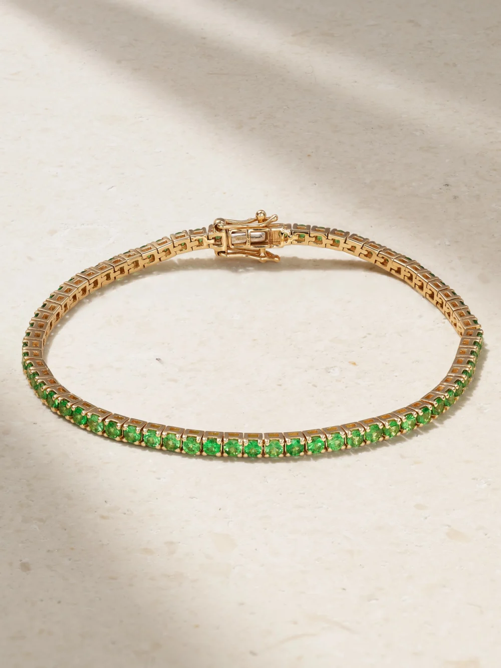 Roxanne First 14-karat Gold Tsavorite Tennis Bracelet in green