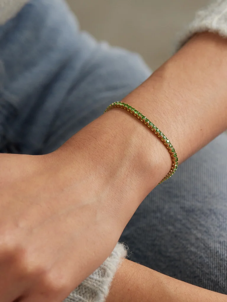 Roxanne First 14-karat Gold Tsavorite Tennis Bracelet