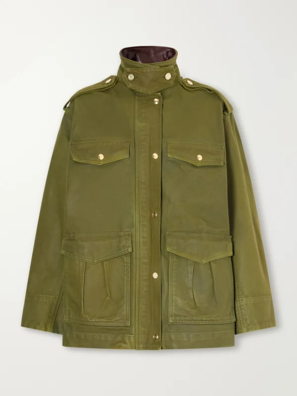 Rùadh The Ettienne Leather-trimmed Cotton Duck-canvas Coat