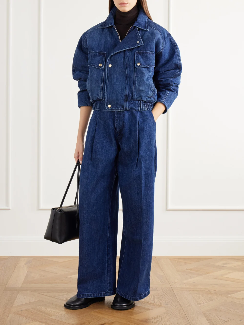 Rùadh The Ghillie Cropped Denim Jacket, worn by a model