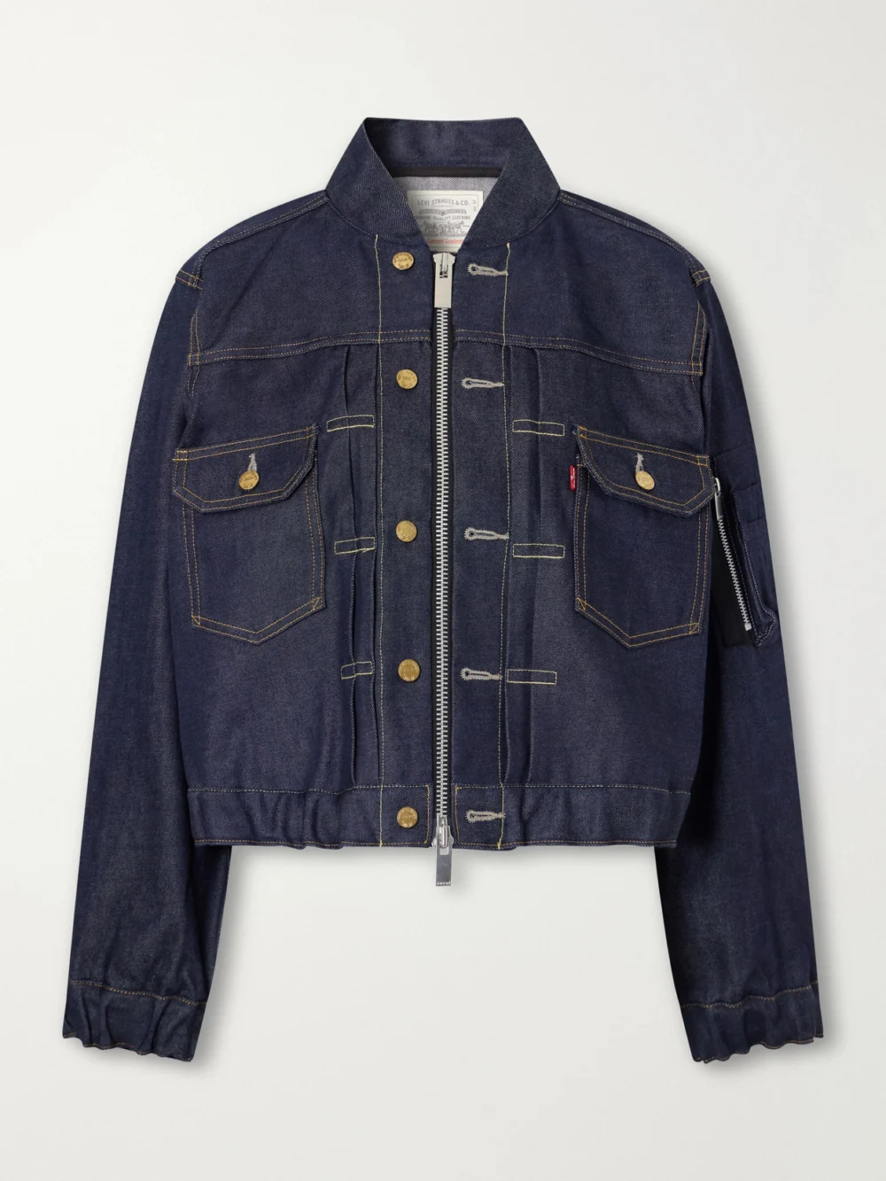 Sacai + Levi's Washed Denim Bomber Jacket in indigo