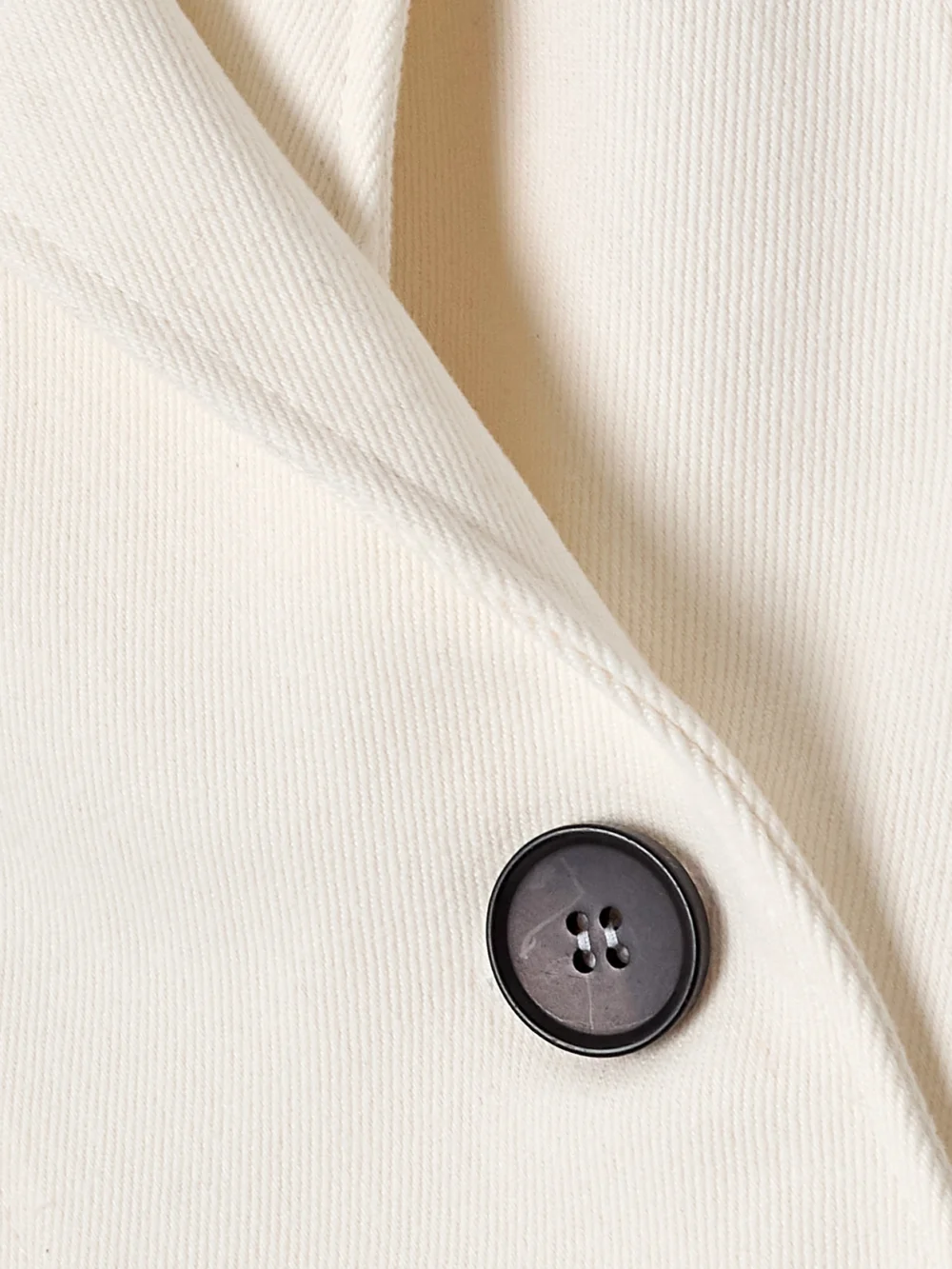 Close-up detail of the Safiyaa Cannis Cotton-drill and Guipure-lace Blazer