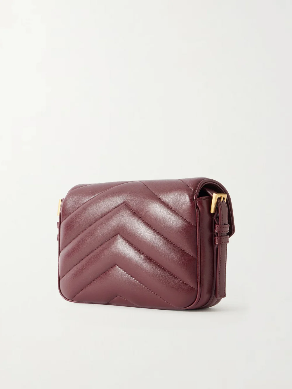 Back view of the Saint Laurent Loulou Toy Matelassé Leather Shoulder Bag
