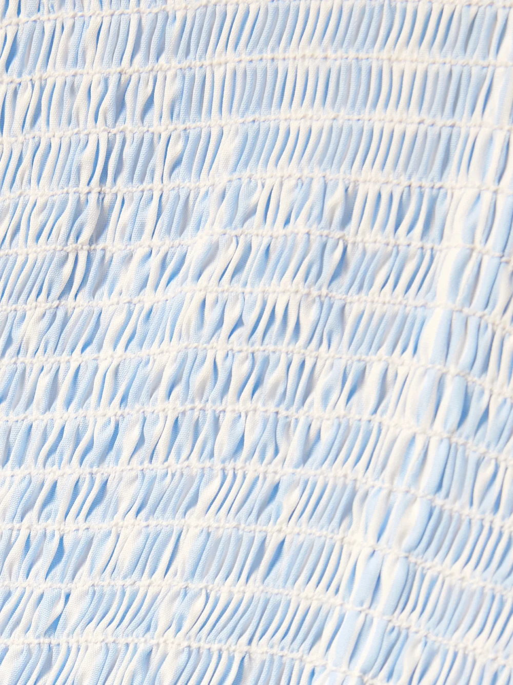 Close-up detail of the Salon 1884 Camicia Shirred Striped Cotton-poplin Midi Dress