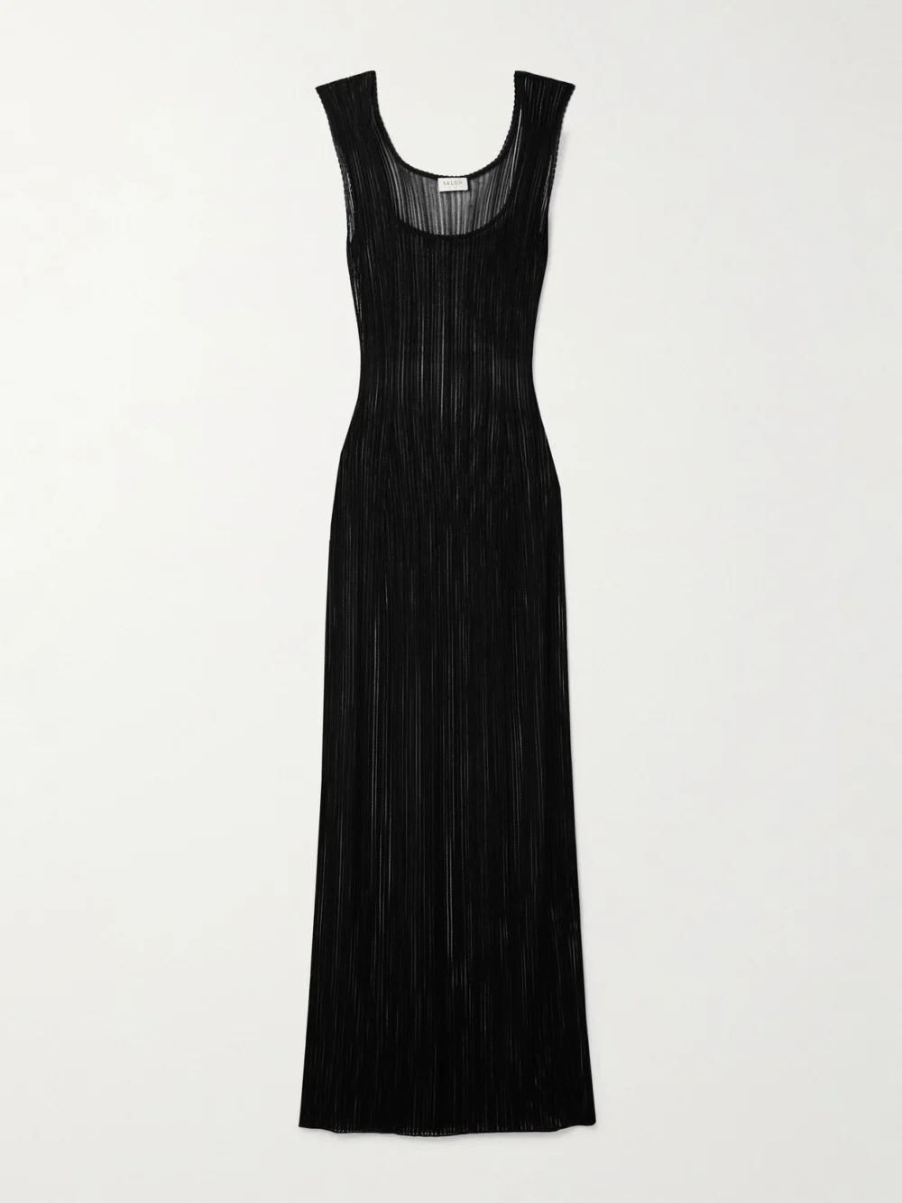 Salon 1884 Canova Ribbed-knit Maxi Dress in black