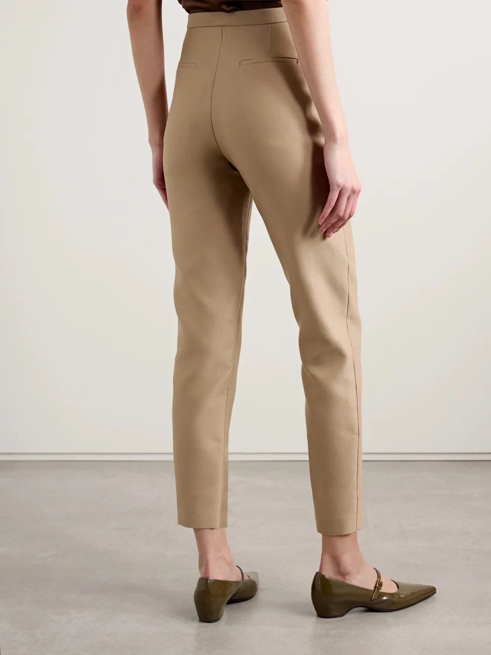 Back view of the Salon 1884 Laconi Cotton and Silk-blend Tapered Pants