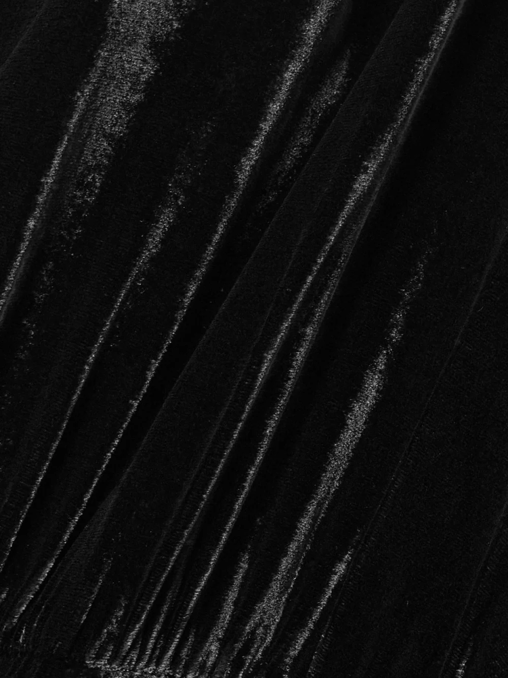 Close-up detail of the Saloni Domino Cutout Velvet Turtleneck Midi Dress