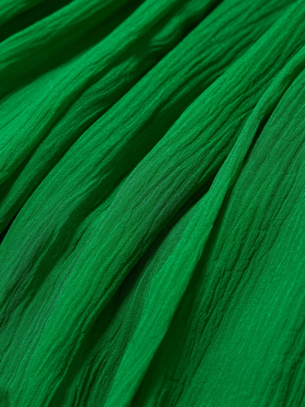 Close-up detail of the Saloni Maryam Gathered Silk-blend Crepon Maxi Dress
