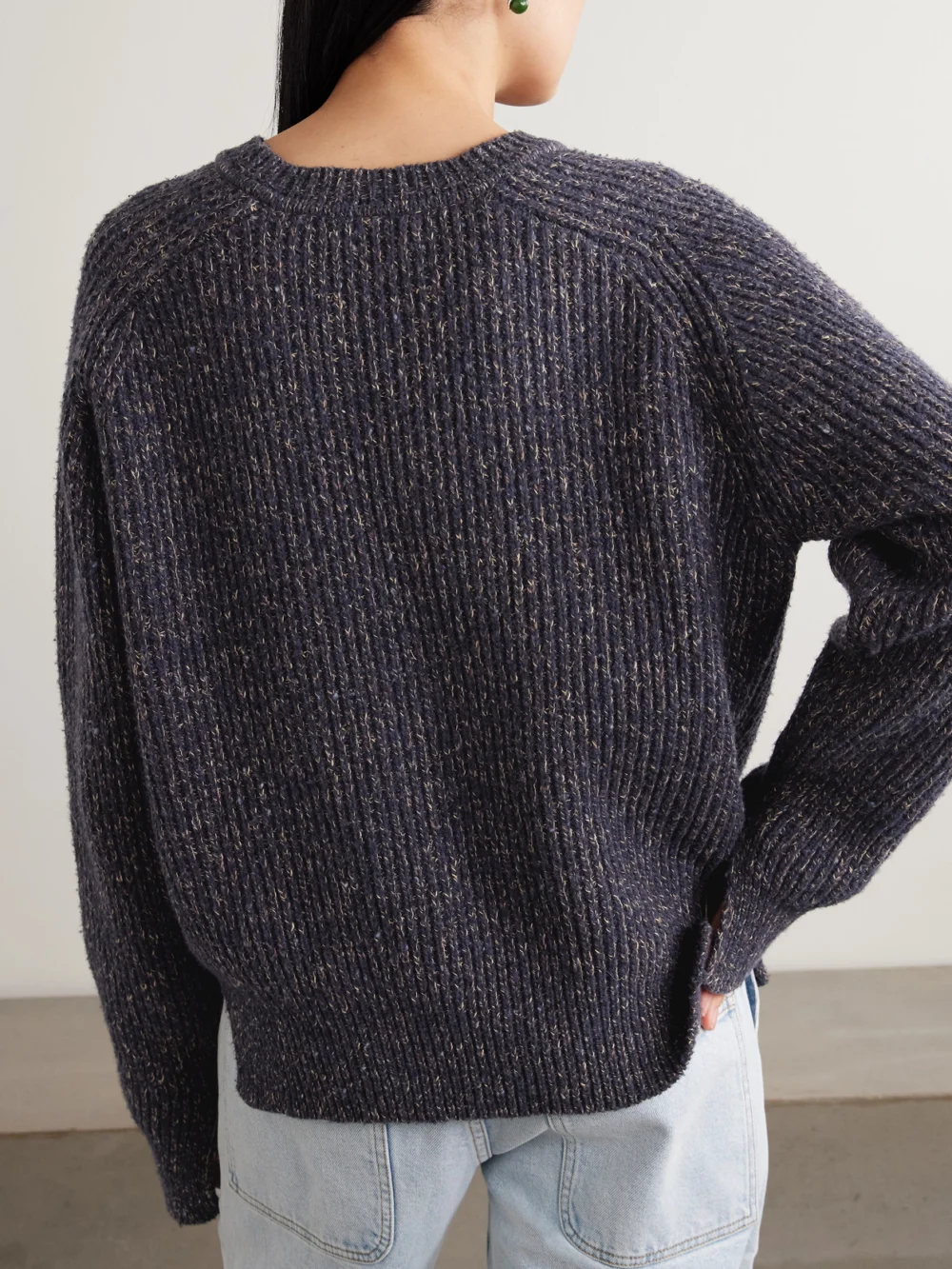 Back view of the Sanderlak Ribbed Wool-blend Sweater