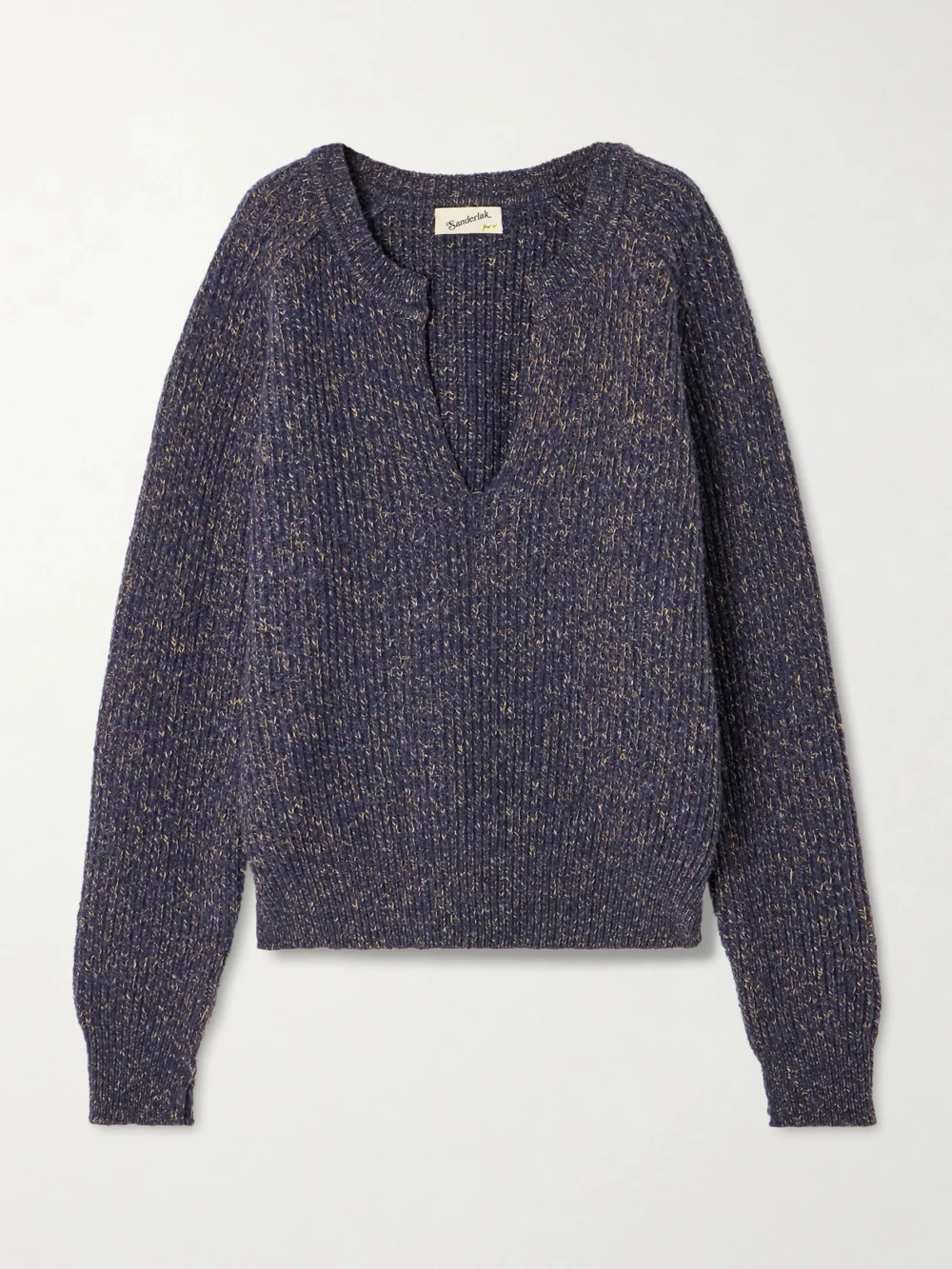 Sanderlak Ribbed Wool-blend Sweater in navy