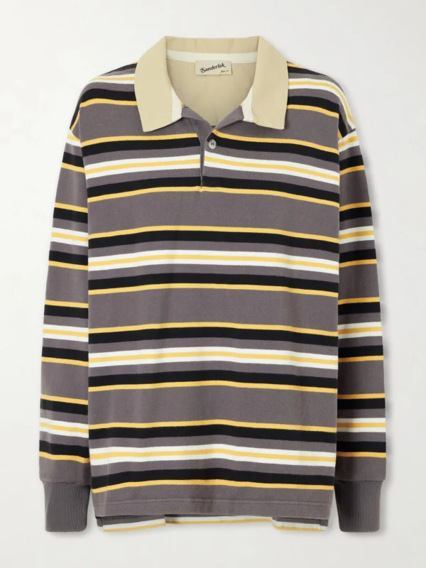 Sanderlak Striped Cotton-jersey Polo Shirt