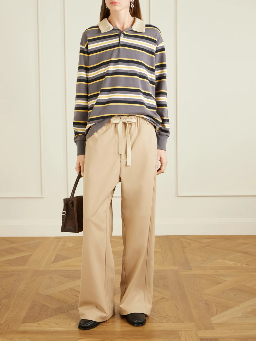 Sanderlak Twill Wide-leg Pants, worn by a model