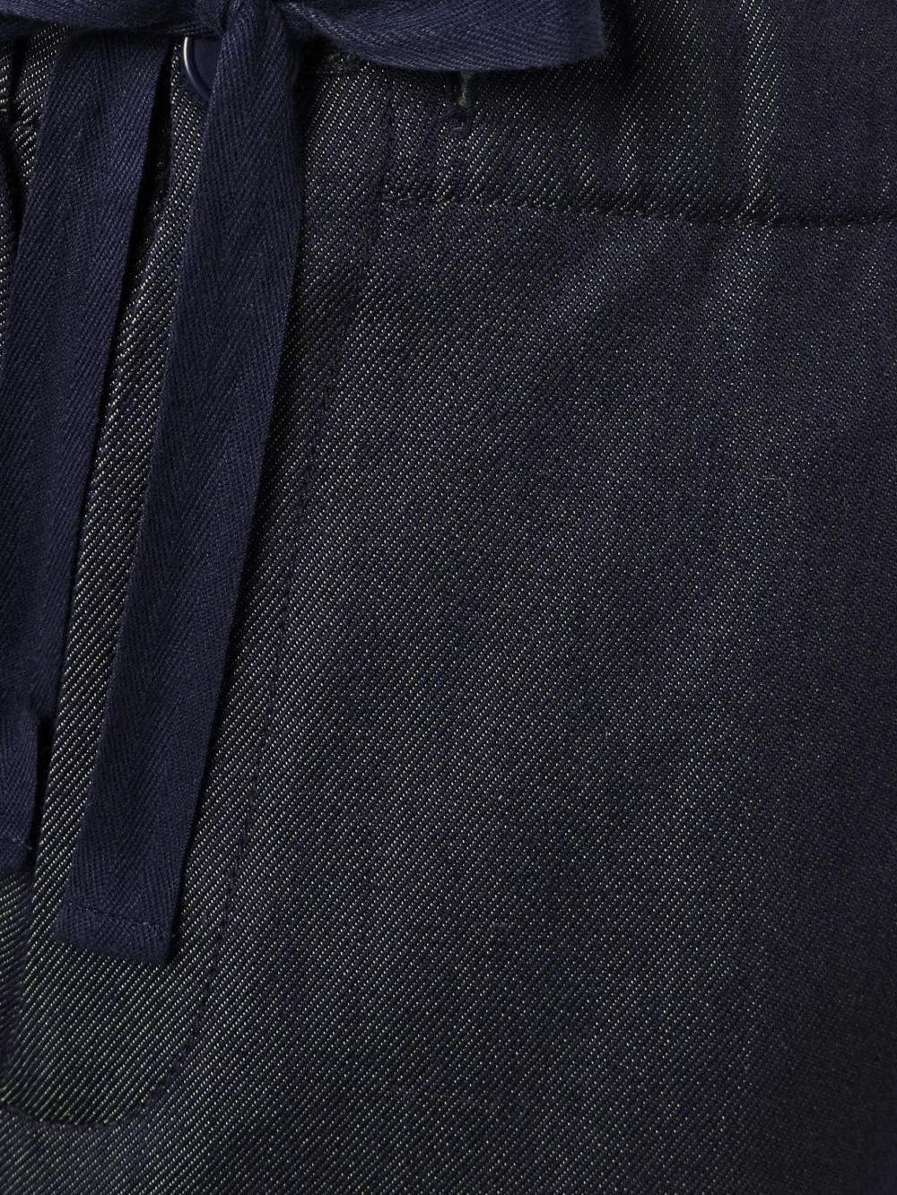 Close-up detail of the Sanderlak Wool-blend Twill Wide-leg Pants