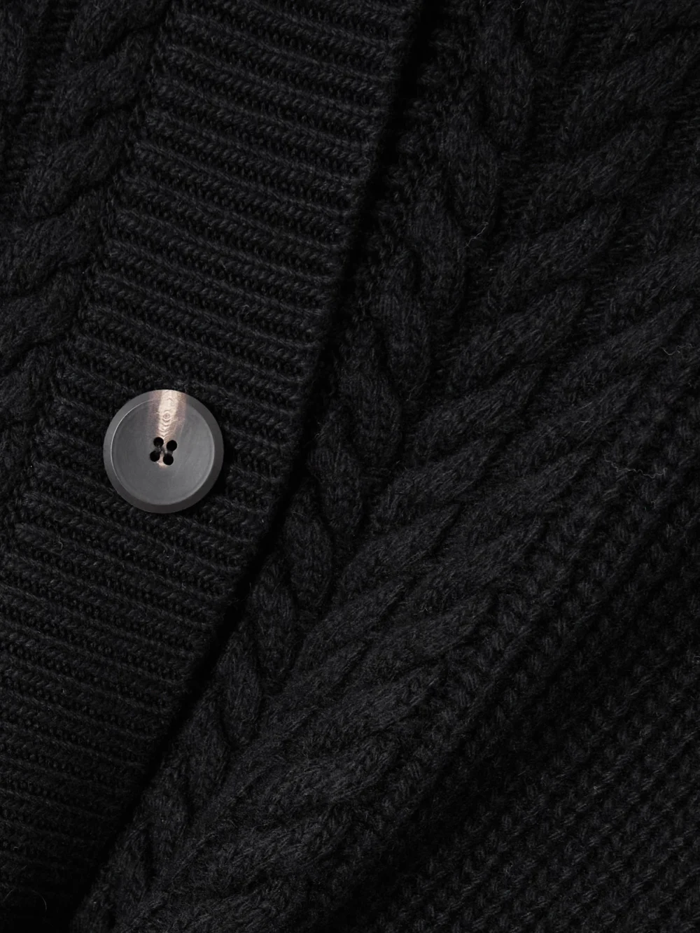 Close-up detail of the Sasuphi Cable-knit Wool and Cashmere-blend Cardigan