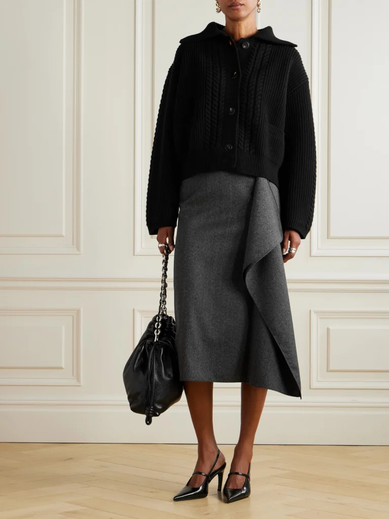 Sasuphi Cable-knit Wool and Cashmere-blend Cardigan