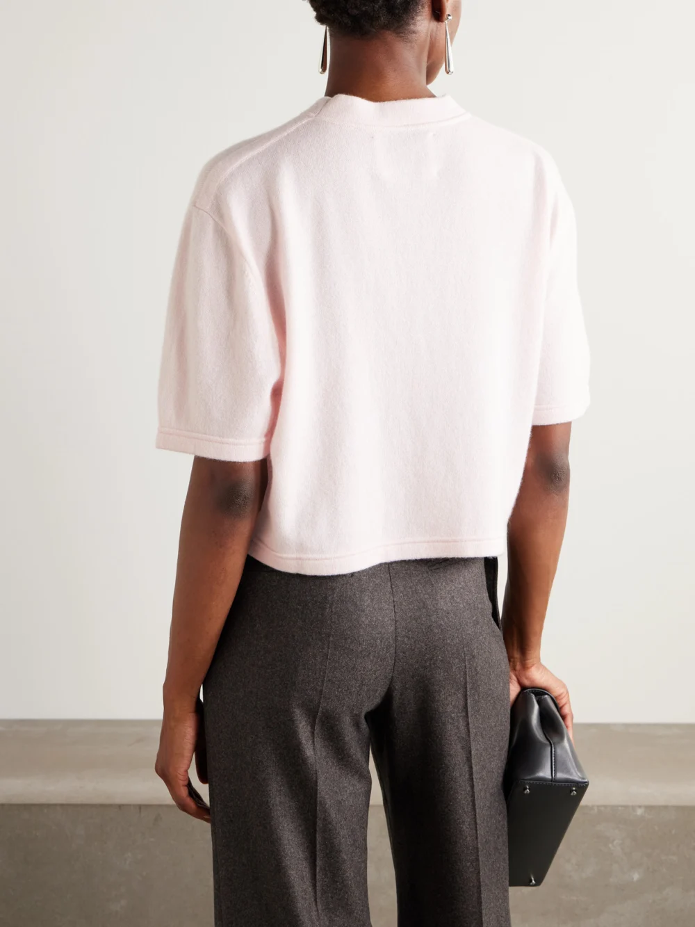 Back view of the Sasuphi Cropped Cashmere T-shirt