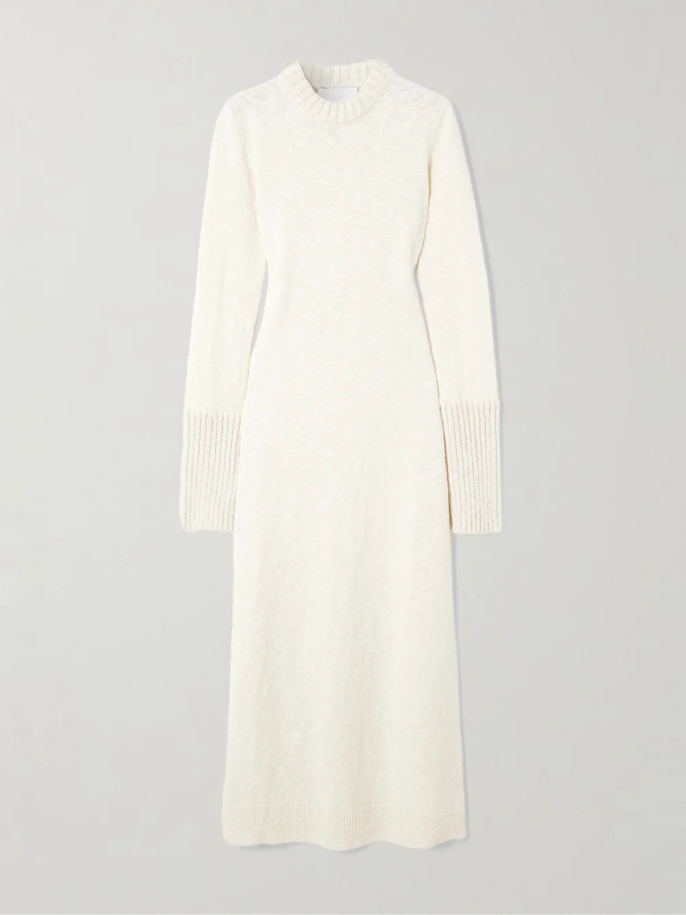Sasuphi Morena Cotton and Cashmere-blend Midi Dress in ivory