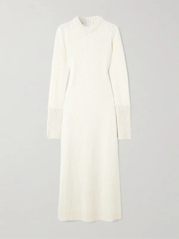 Sasuphi Morena Cotton and Cashmere-blend Midi Dress
