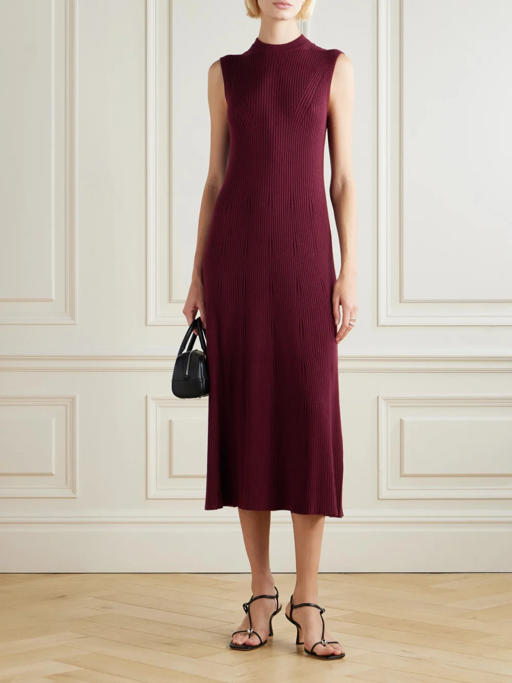 Sasuphi Ribbed-knit Cashmere and Silk-blend Midi Dress, worn by a model